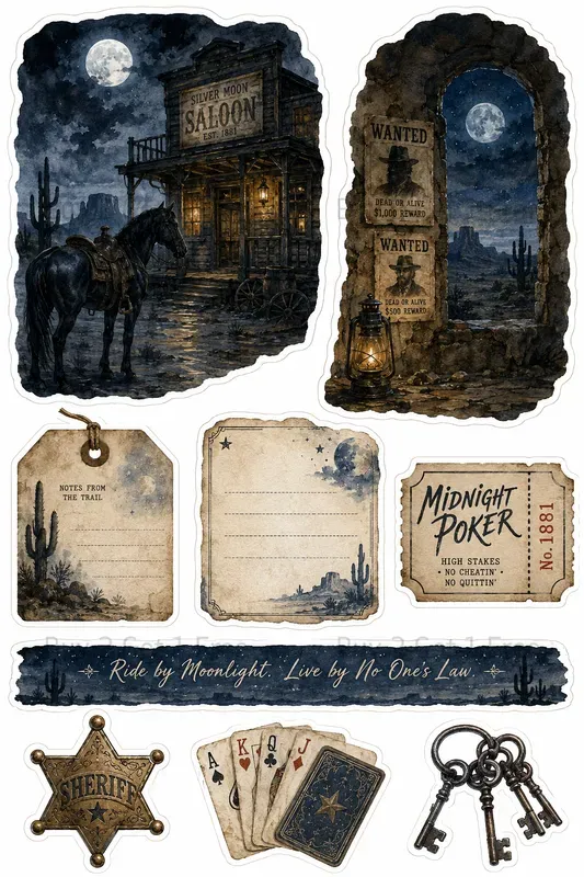 Western Printable Junk Journal Ephemera