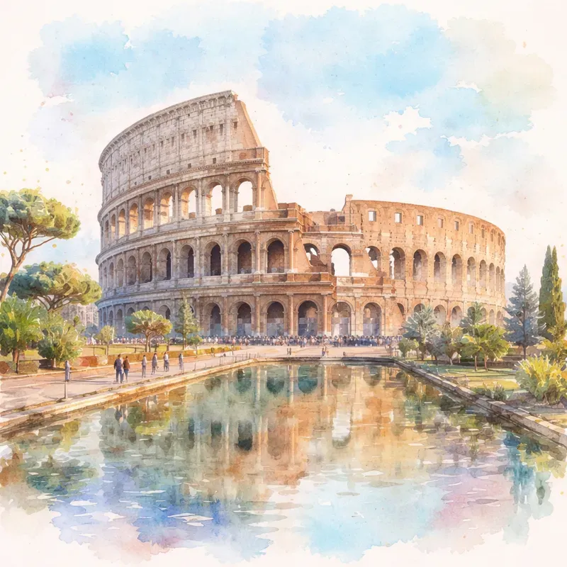 Cinematic Landmark Watercolors