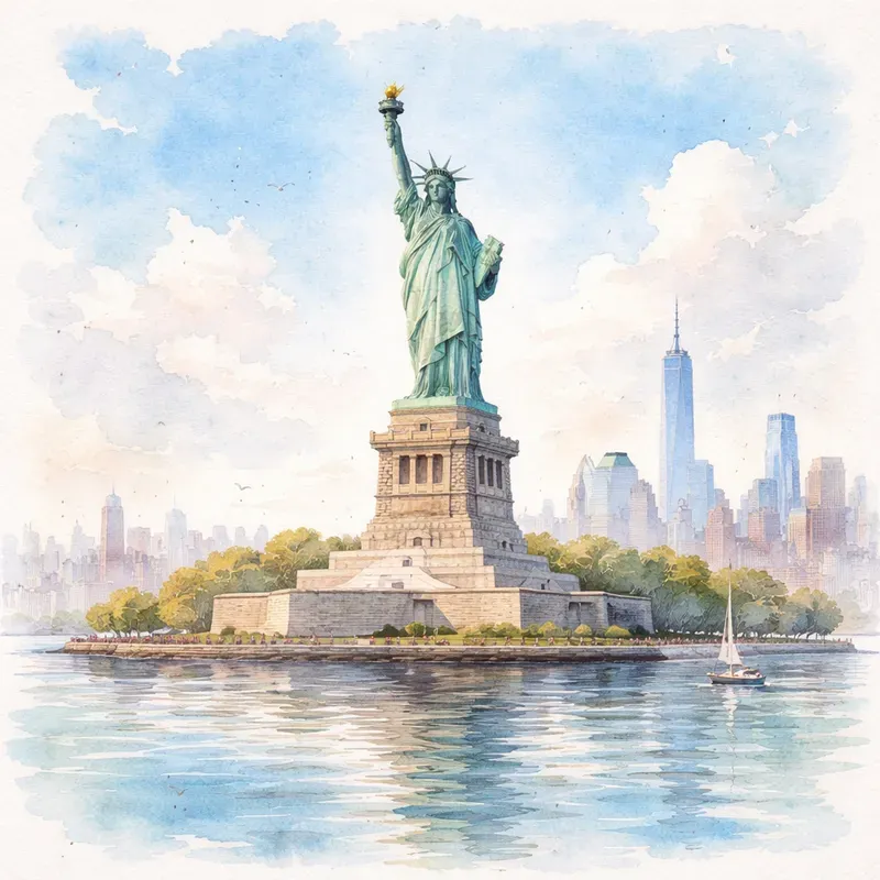 Cinematic Landmark Watercolors