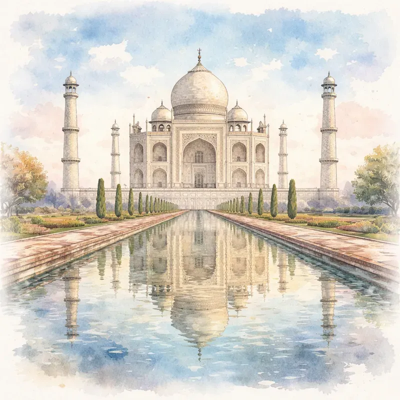 Cinematic Landmark Watercolors