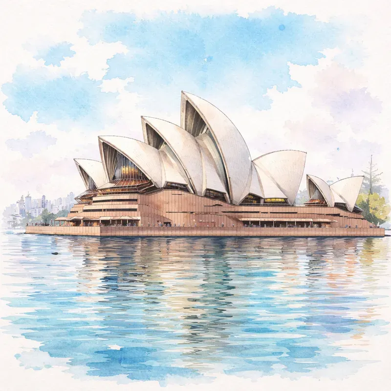 Cinematic Landmark Watercolors