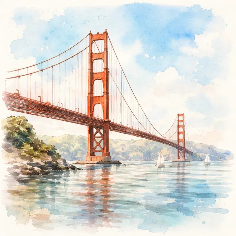 Cinematic Landmark Watercolors