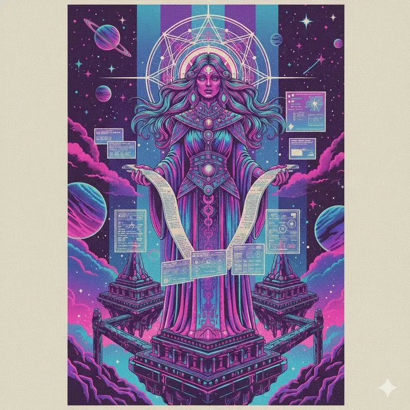 Cosmic Retro Mythology Art Generator