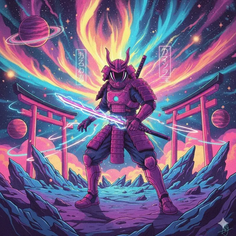 Cosmic Retro Mythology Art Generator