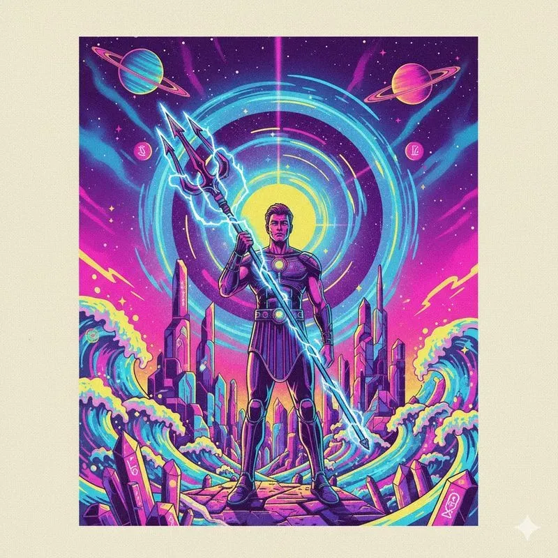 Cosmic Retro Mythology Art Generator