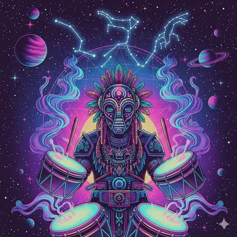 Cosmic Retro Mythology Art Generator