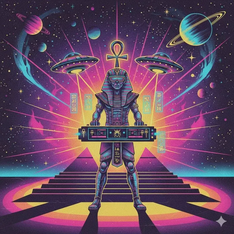 Cosmic Retro Mythology Art Generator