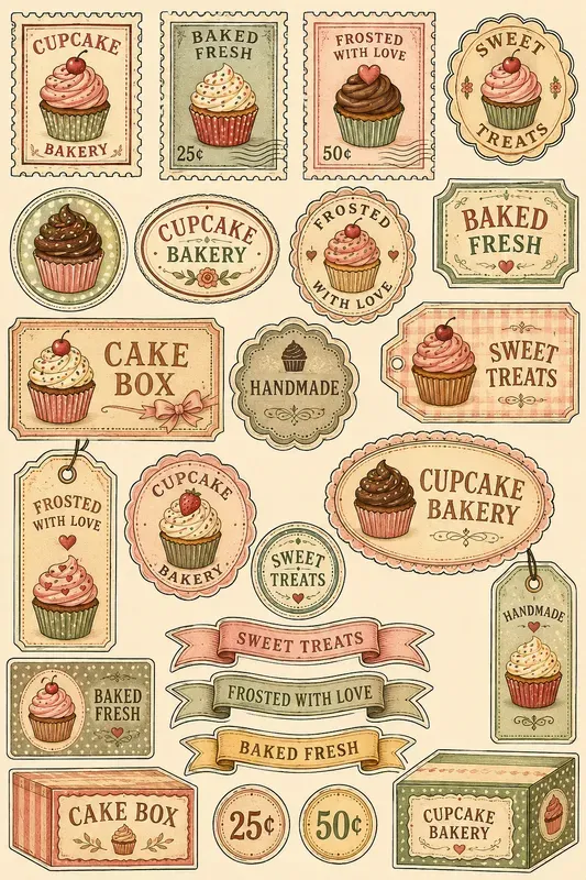 Vintage Bakery Ephemera Cutout Sheets