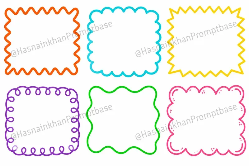 Colorful Hand Drawn Doodle Frame Borders