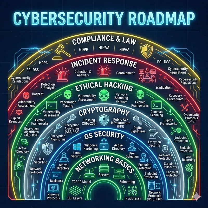 Neon Circular Roadmap Infographics