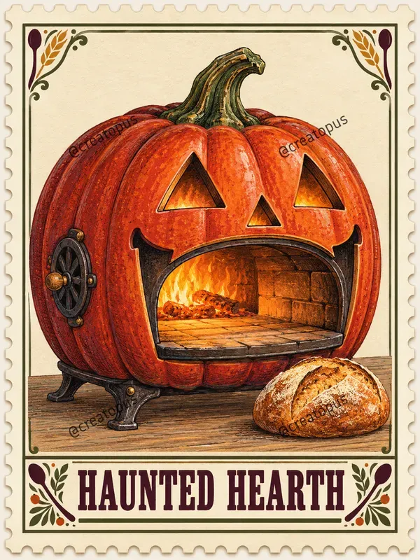 Halloween Kitchen Postage Stamps