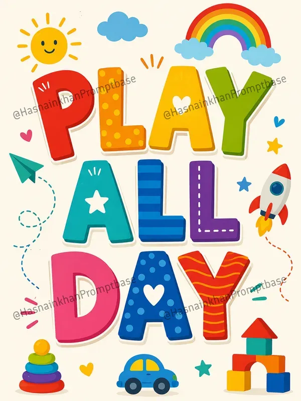 Colorful Kids Playroom Wall Art Posters