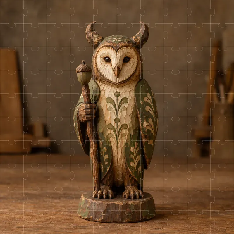Folk Art Carved Wooden Figurines