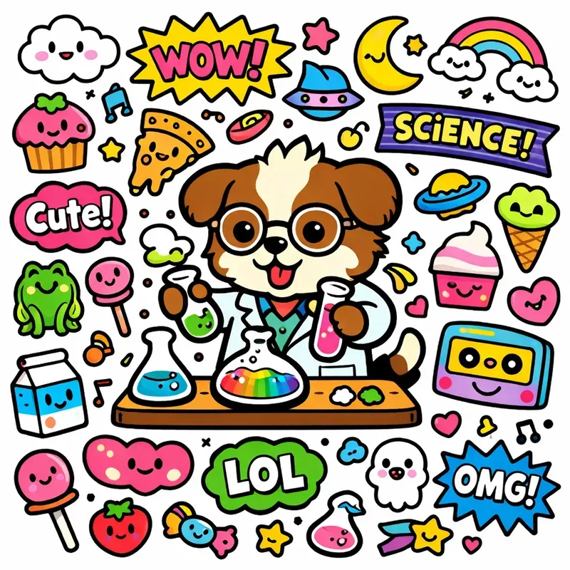 Kawaii Doodle Sticker Sheet Generator