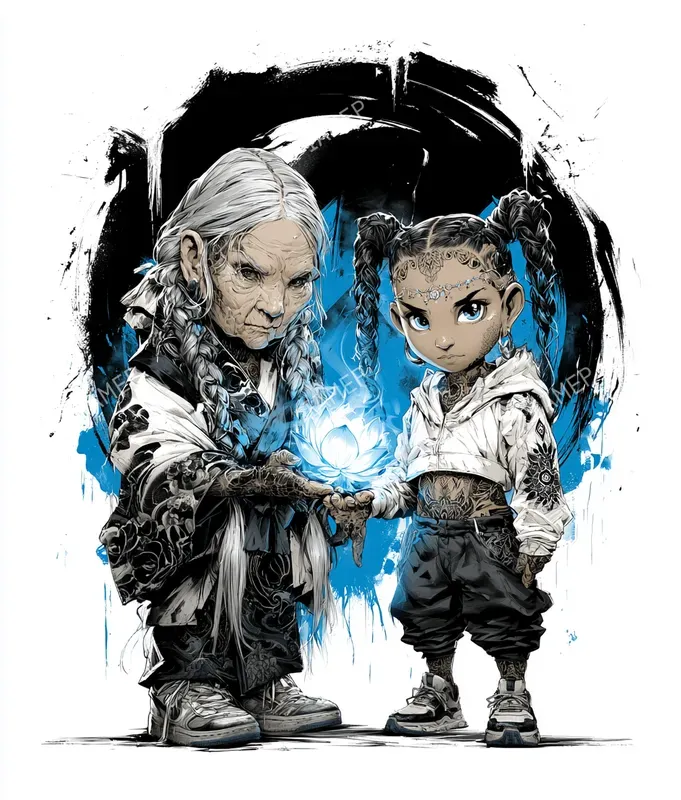 Tattooed Chibi Street Characters