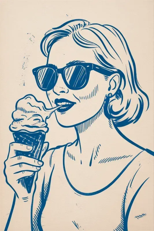 Vintage Cobalt Risograph La Dolce Vitas