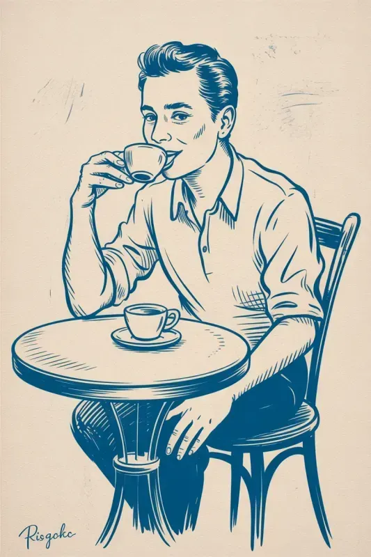 Vintage Cobalt Risograph La Dolce Vitas