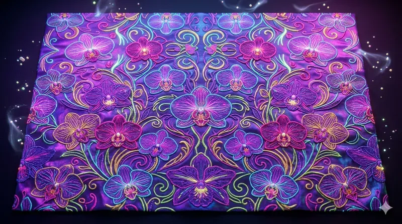 3D Uv Floral Festival Fabric Textures