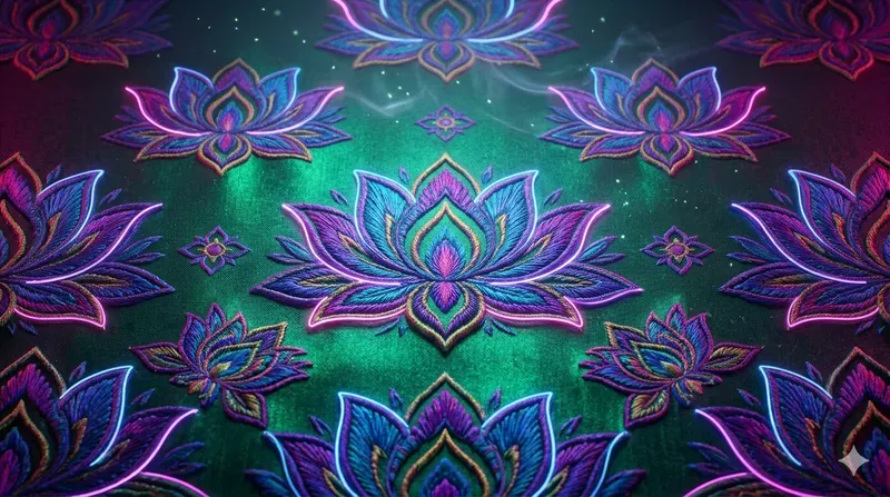 3D Uv Floral Festival Fabric Textures