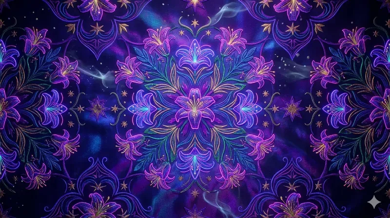 3D Uv Floral Festival Fabric Textures