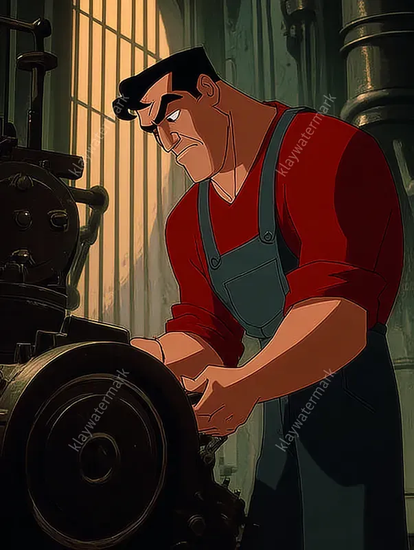 90s Dark Deco Noir Animation Style