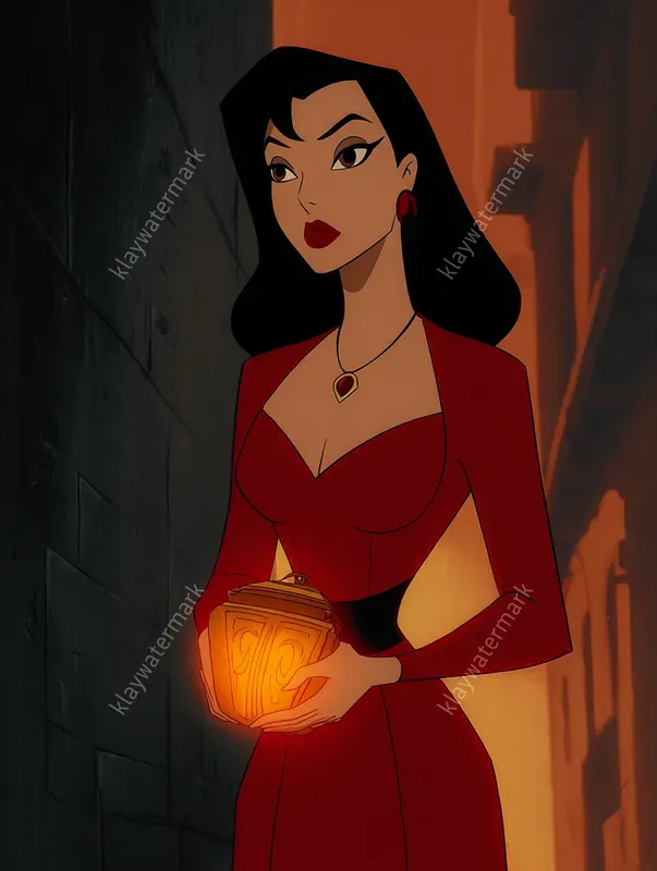 90s Dark Deco Noir Animation Style