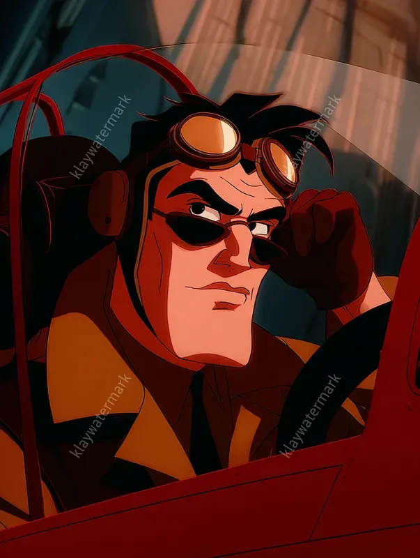 90s Dark Deco Noir Animation Style