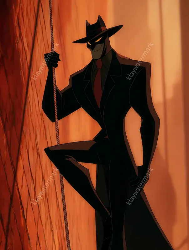 90s Dark Deco Noir Animation Style