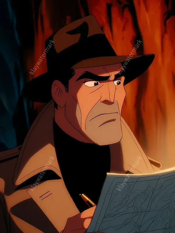 90s Dark Deco Noir Animation Style