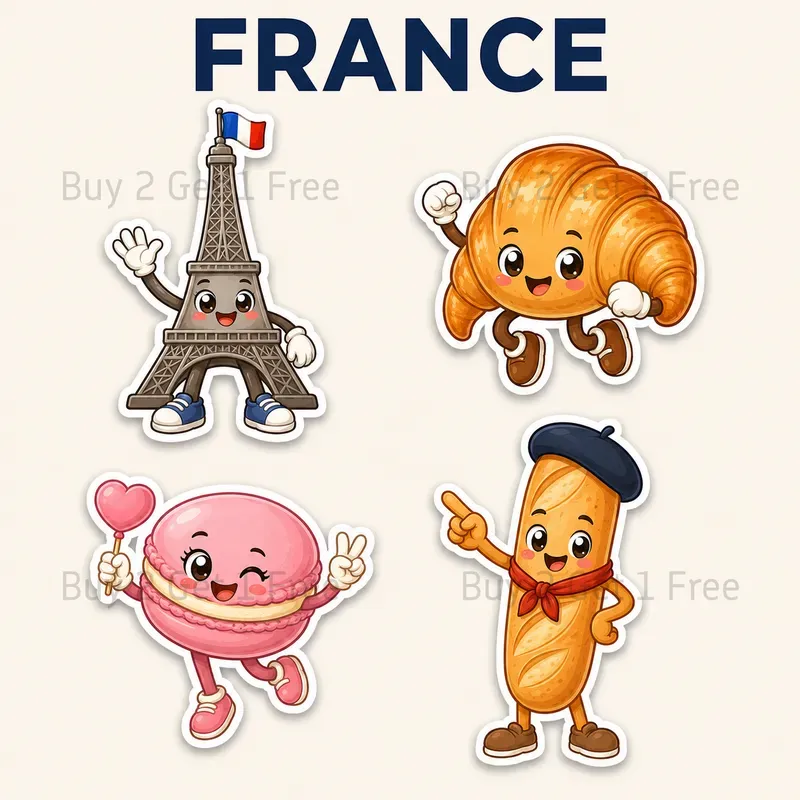 Cute Country Mascot Stickers