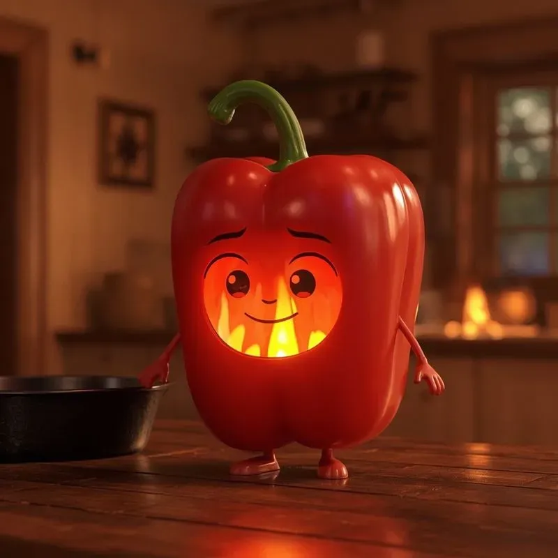 Glowing Veggies Pixarstyle Characters