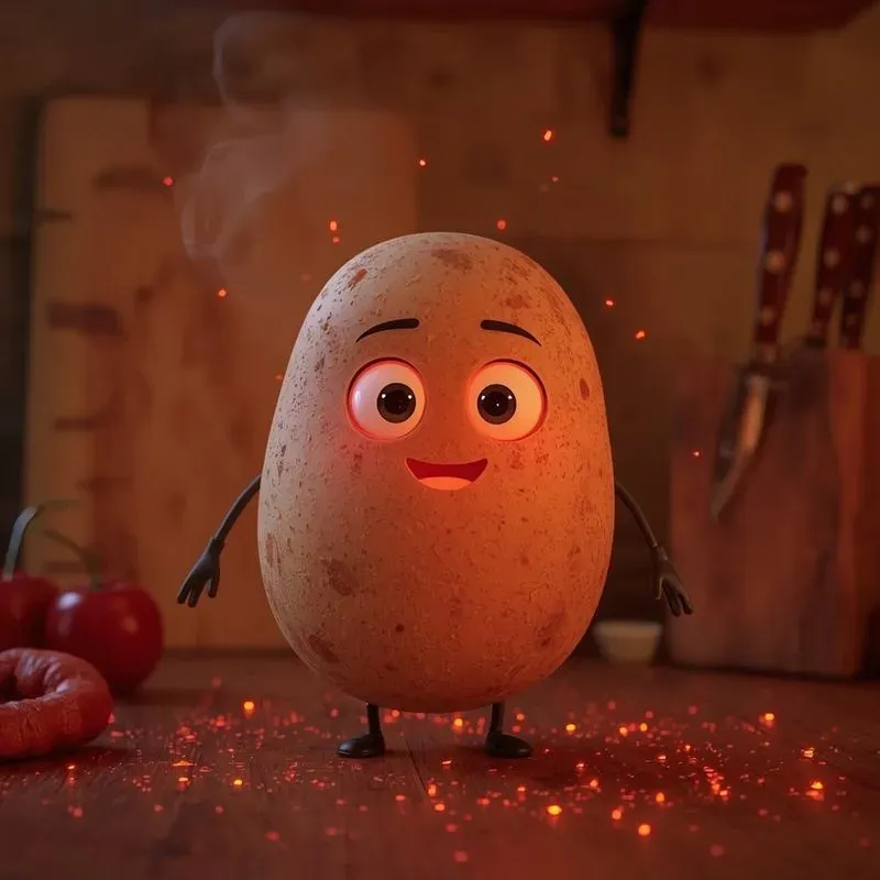 Glowing Veggies Pixarstyle Characters