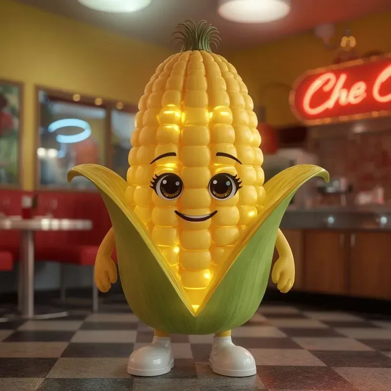 Glowing Veggies Pixarstyle Characters