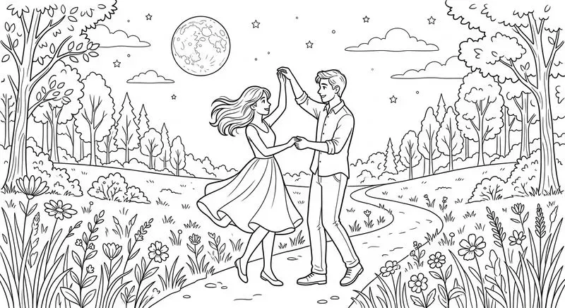 Love Romance Line Art Illustrations