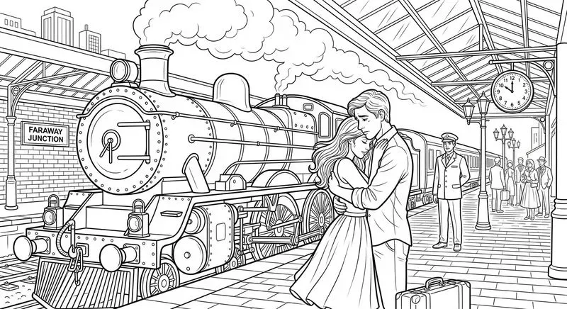 Love Romance Line Art Illustrations