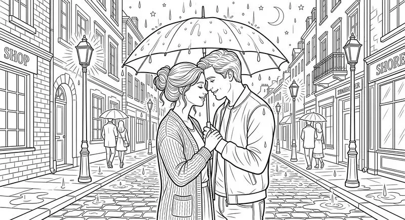 Love Romance Line Art Illustrations