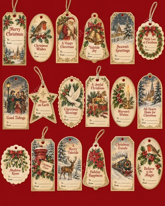 Vintage Christmas Tag Cutouts