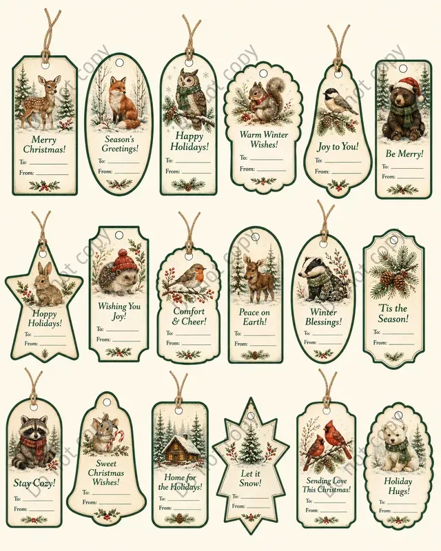 Vintage Christmas Tag Cutouts