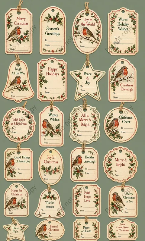 Vintage Christmas Tag Cutouts