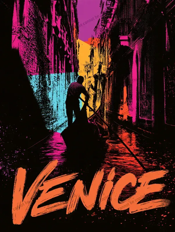 Neon Pop Art Silkscreen Travel Posters