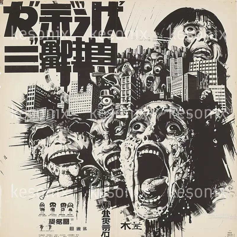 Vintage Japanese Horror Movie Poster Art