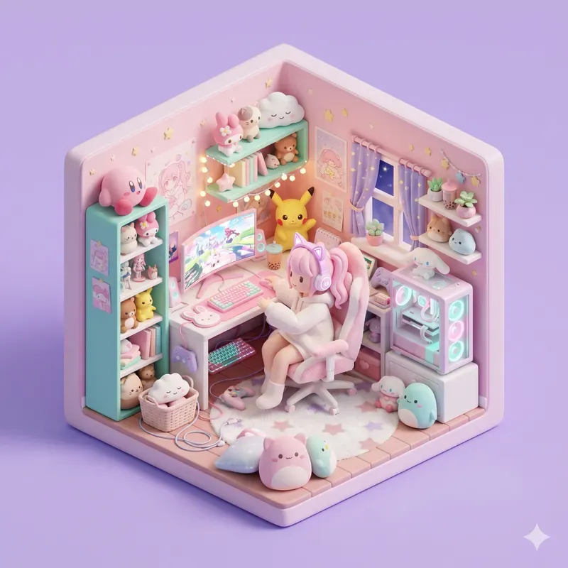 Cosy 3D Isometric Rooms
