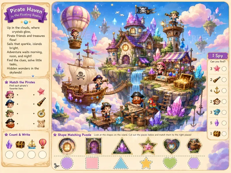 Mystery Floating Realms Activity Pages