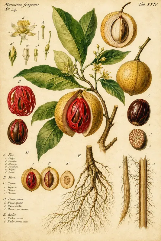Indonesian Spice Botanical Wall Art