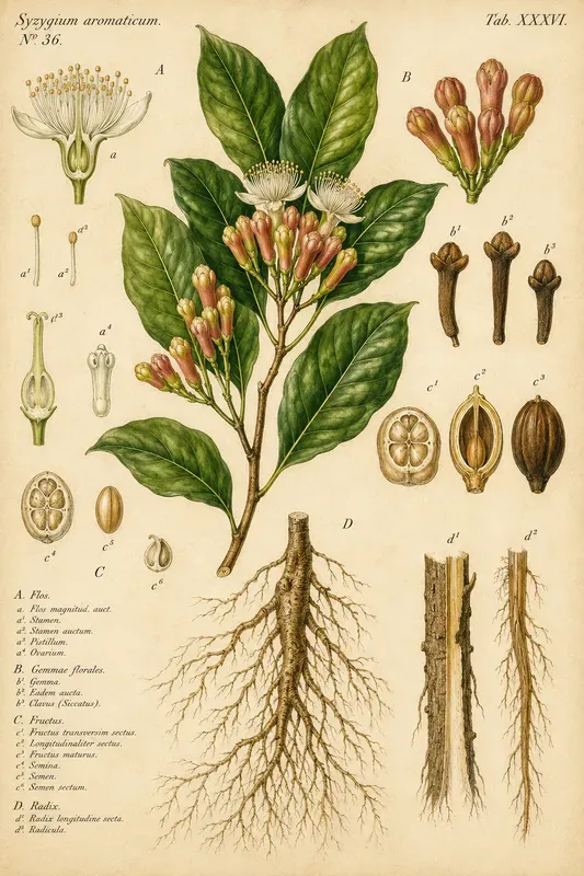 Indonesian Spice Botanical Wall Art