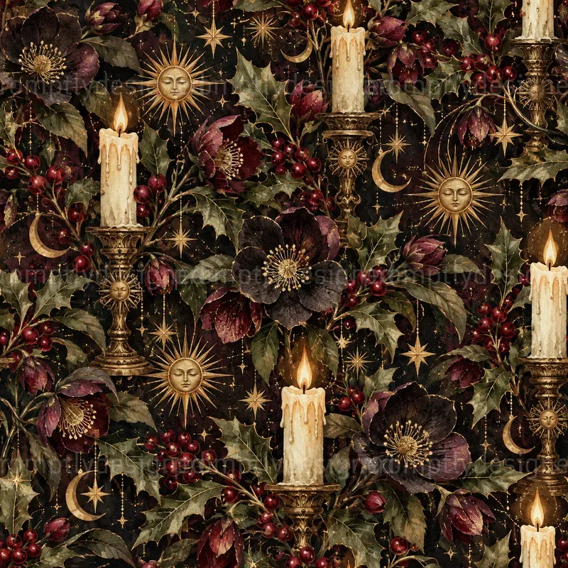Gothic Christmas Seamless Backgrounds
