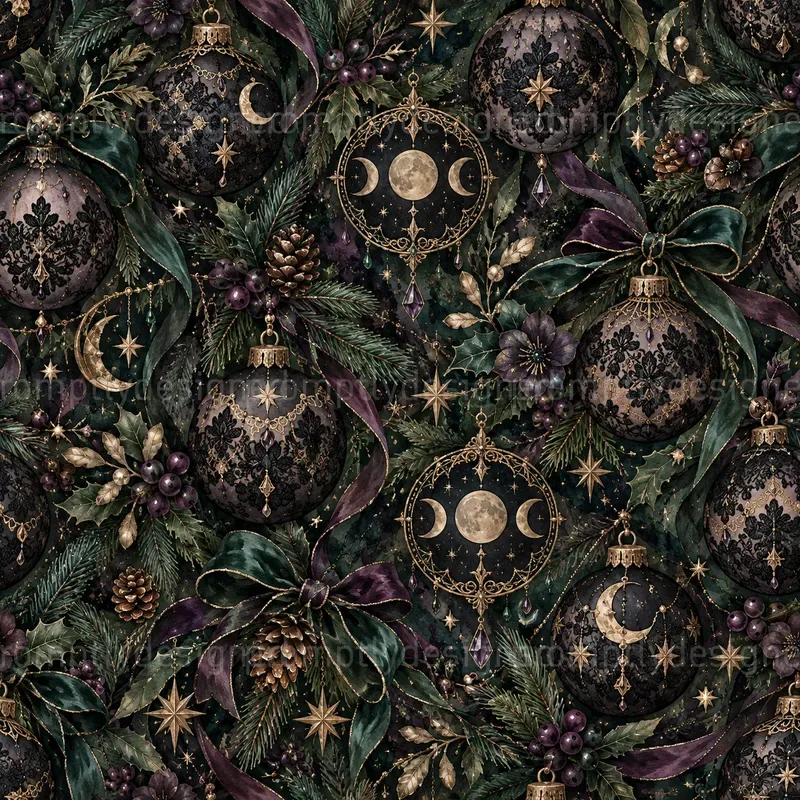 Gothic Christmas Seamless Backgrounds