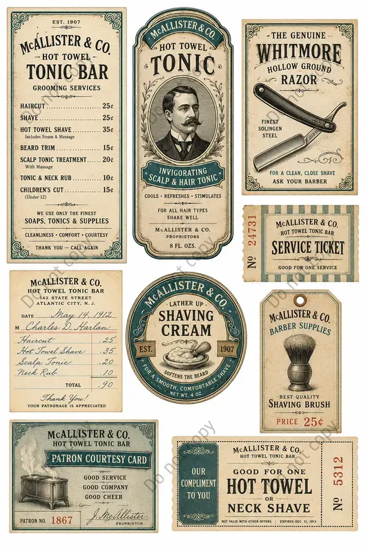 Vintage Barbershop Ephemera