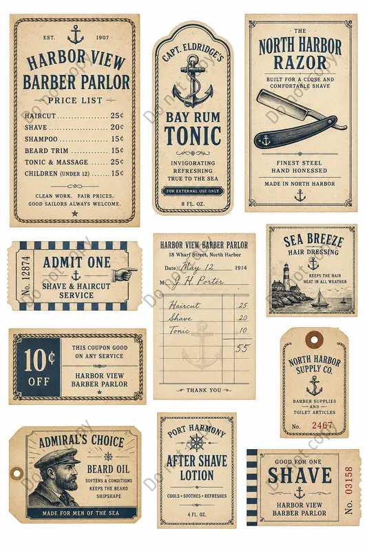 Vintage Barbershop Ephemera