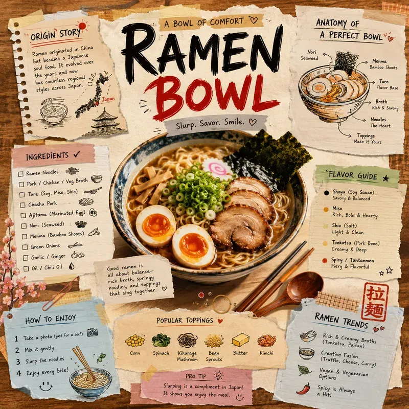 Handcrafted Recipe Scrapbook Infographics